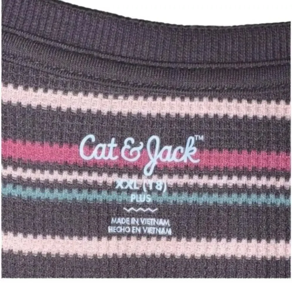 Cat & Jack Girls Striped Long Sleeve Top – Size 18 XXL Plus